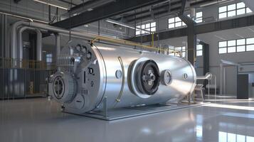 A futuristic concept design for an industrial steam boiler showcasing the potential for innovation and technology in this field photo