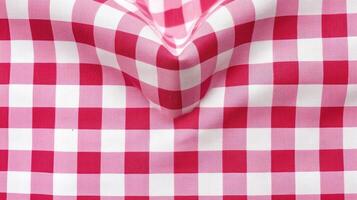 A playful gingham fabric in shades of pink and red, with heartshaped outs at the intersections for a charming touch. photo