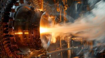 Highpressure steam being generated by a heat recovery steam generator ready to power turbines and produce electricity photo