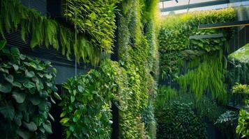 The vertical wall was a living tapestry a masterpiece of natures design. The layers of foliage and vines intertwined creating a complex and everchanging pattern that seemed to evolve photo