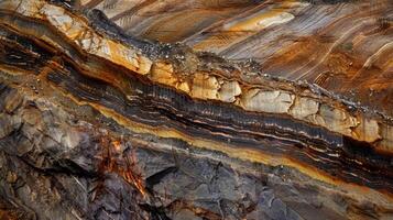 A striking image of a vast open pit mine that seems to stretch on endlessly. The magnitude of the impact on the land is evident in this portrait as an entire landscape has been reshaped photo