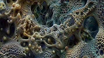 A mosaic of tiny pores and tiny hairs creating a unique and intricate landscape full of depth and detail. photo