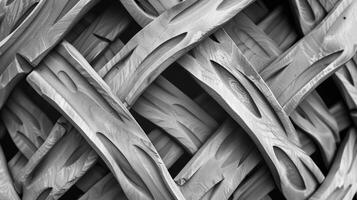 The intricate intersection of fingers and palms creating a woven and interlocking pattern of lines and curves. photo
