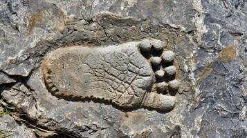 The imprint of a childs hand could be seen etched on the sole a reminder of the guidance and support provided by a loved one. photo