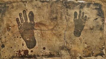The prints were worn and faded in some areas signifying the passing of time and the growth and evolution of this person. photo