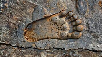The toeprint was distinct and bold symbolizing the unique identity and path of this person. photo