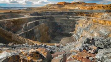 As the digging continues the edges of the openpit mine constantly change and evolve photo