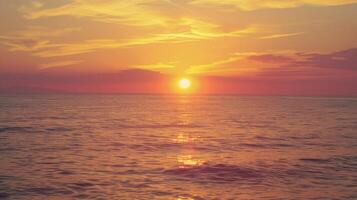 A portrait of a sunset made with soft pastels showcasing a blend of warm pinks yellows and oranges to capture the calming and soothing beauty of the scene photo