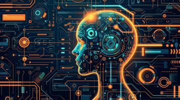 A closeup view of a machine learning algorithm in action yzing data to forecast potential maintenance issues photo