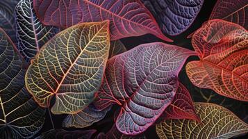 The intricately patterned leaves of a vibrant healthy plant fill the frame. Each leaf seems to be reaching out towards the sun soaking up its warmth and energy. The dedicatio photo