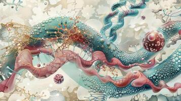 A detailed image of a medical illustration depicting the potential of genetic editing tools in preventing a wide range of hereditary diseases and disorders photo