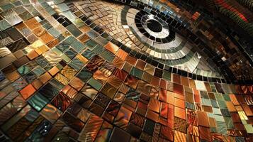 A mosaic of abstract patterns and textures mirroring the diverse sounds and rhythms of the music. The image beckons the viewer to get lost in the eclectic sounds and livel photo