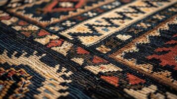 A woven pattern on a traditional Navajo rug infused with symbols and stories meant to guide and protect those who walk upon it photo