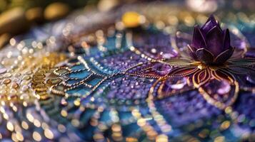 A mandala with intricate patterns and vibrant colors representing the interconnectedness of all beings and the infinite potential for healing through Reiki energy photo