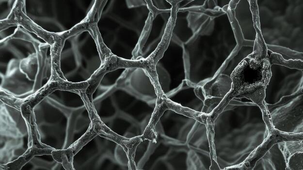 A closeup of the aerographite surface shows the presence of functional groups enabling the material to be modified for specific purposes photo