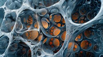 A microimage of the internal structure of an aerographite beam highlighting its strength and ability to support immense weight photo