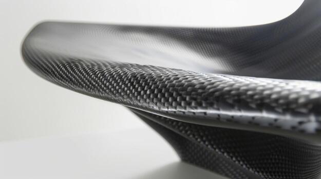 A macro shot of a furniture piece made of adaptive material featuring a sleek and modern design. The material seems to conform and adjust to the shape of the user providin photo