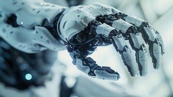 A closeup of a robotic arm equipped with magnetic shape memory polymer muscles showcasing the potential for this technology to revolutionize the field of robotics and automation photo