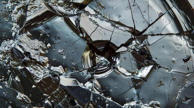 In this closeup a single magnetic particle is magnified revealing its unique shape and composition. The particle is almost spherical with a smooth surface and a metallic luster photo