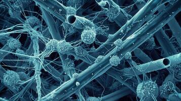 A scanning electron microscope shows a high magnification image of tiny carbon nanotubes which are being used in environmental remediation to remove pollutants from contaminate photo