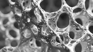 At a microscopic level a metalorganic framework material used for energy storage appears as a complex 3D structure made up of interconnected nanosized pores. These pores ar photo
