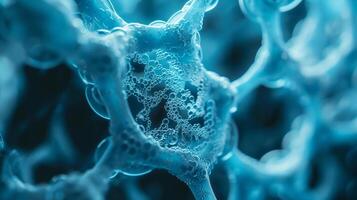 In this closeup capture a liquid electrolyte solution containing nanoparticles is seen filling the pores of a nanostructured electrode material. The use of nanomaterials i photo