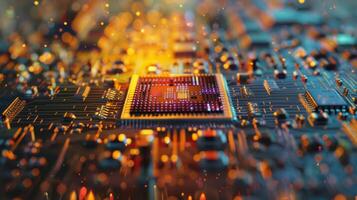 A nanosensor chip the size of a postage stamp has the ability to detect and measure the concentration of various pollutants in soil or water samples photo