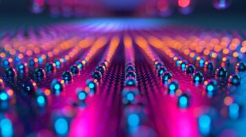 A detailed view of the atomic structure of a graphene lattice with its perfectly aligned carbon atoms forming a strong lightweight foundation for the highperforming transistor photo