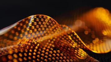 A micro shot of a graphenebased flexible circuit highlighting its ability to bend and fold without compromising its conductivity opening the door for innovation in flexibl photo