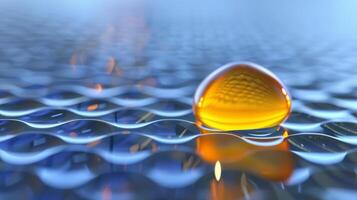 Depiction of a drop of oil on the superhydrophobic surface highlighting its ability to repel both water and oilbased liquids photo