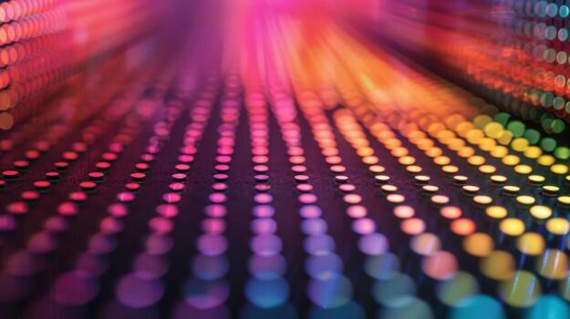 An upclose view of quantum dots arranged in a grid pattern demonstrating the precision and uniformity they offer in creating a clearer and more precise display photo