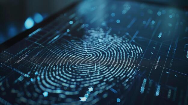 A fingerprint imprint left on a touchscreen emphasizing the need for privacy materials to prevent unauthorized access to personal devices photo