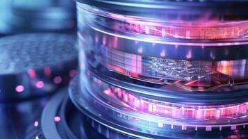 Zoomed in on an illustration of the internal structure of the concentrator showcasing the layers of materials used to and distribute sunlight photo