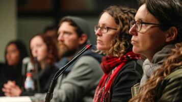 The panel listens respectfully as activists share personal stories about the positive effects of coal energy in their communities photo
