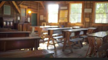 The towns oneroom schoolhouse has been transformed into a functioning school once again with lessons taught in the style of the Old West photo