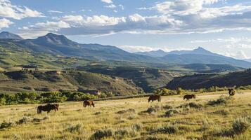 During downtime participants can explore the surrounding wilderness observing wild mustangs and grazing cattle or simply take a moment to reflect while gazing at the panoramic views photo