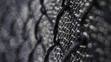 A closeup shot of the protective netting highlighting its sy and durable material that can withstand high winds and other elements photo