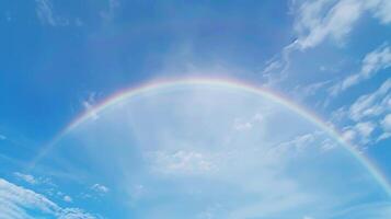 A mystically enchanting sight a moonbow forms in the sky its pastel hues blending together like a dream photo