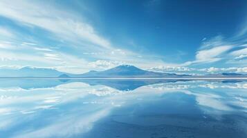 The stillness of the reflection on Salar de Uyuni creates a sense of calm and inner peace photo