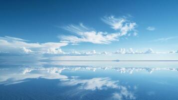 The infinite expanse of Salar de Uyuni is transformed into a mirrored dreamscape after rainfall photo
