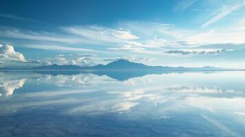 The reflection on Salar de Uyuni is a reminder of the vastness and magnificence of natures creations photo