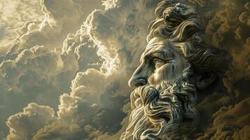 un mítico siendo aparentemente emitir sobre el cielo sus formar mejorado por el aumentador efecto de el nubes foto