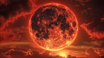 The red moon serves as a reminder of natures power and unpredictability commanding attention from all who witness its splendor photo