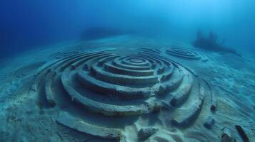 The ocean bed adorned with a collection of mysterious crop circles each one unique to its maker photo