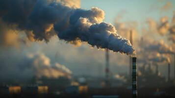 A billowing cloud of ash and smoke emerging from the coal combustion process within the plant photo