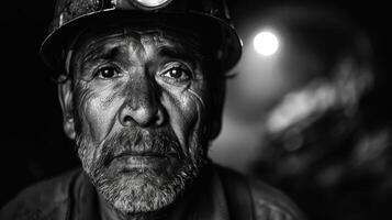 The coal miners headlamp is an invaluable tool illuminating the way towards a brighter future for himself and his community photo
