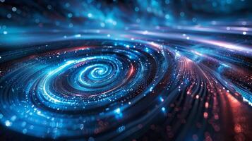 A series of abstract images resembling swirling vortexes or whirlpools depicting the transfer of data between different telecommunication nodes photo