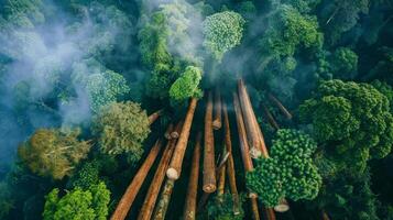 A social media influencer using eyecatching data visuals to educate their followers on the consequences of deforestation and its impact on climate change photo