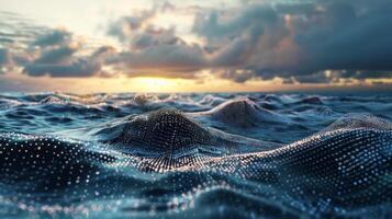 The waves of data crashed against the shores of the Big Data Ocean constantly changing and shaping the landscape of knowledge photo