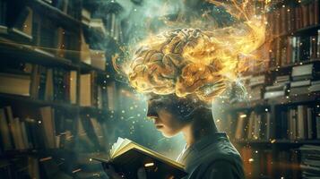 Like a virtual library the digital brain stores and analyzes data with lightning speed photo